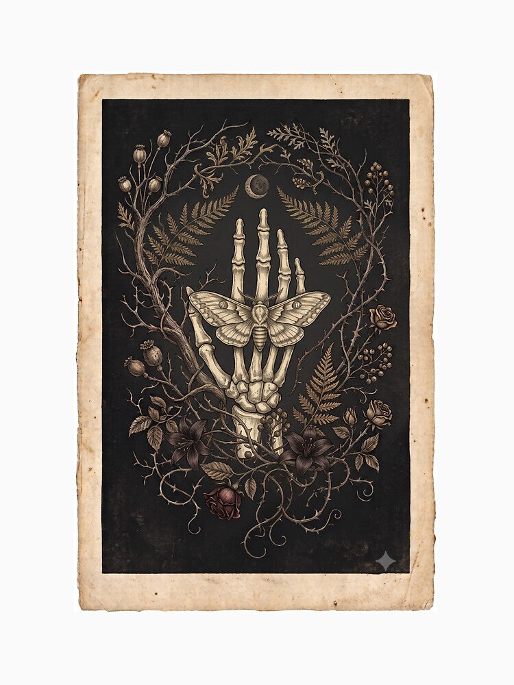 Anatomical Hand and Moth by Nocturnbotanica