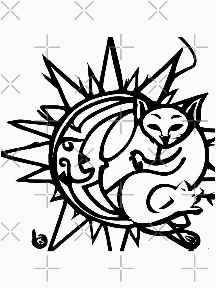 cat inside moon and sun by XXgooddeedXX