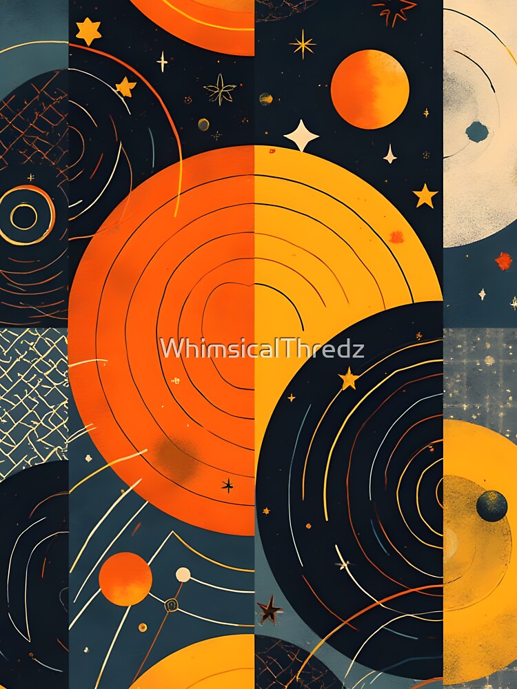 Solar Rhythm – Bauhaus Pop Art Moon & Sun Pattern by WhimsicalThredz