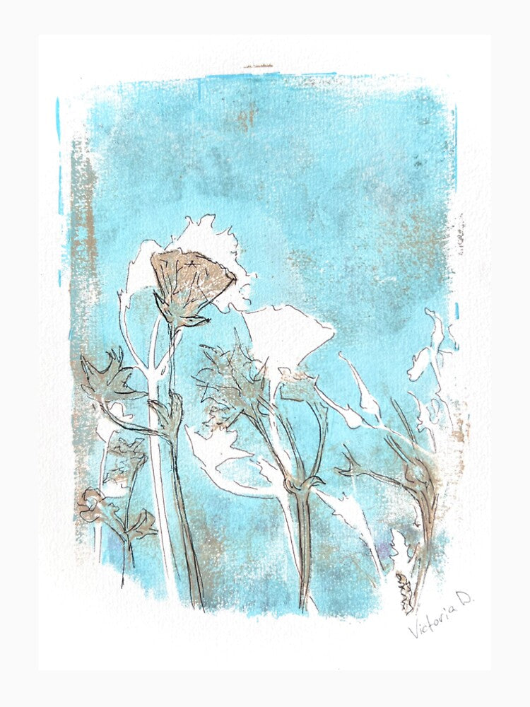 Blue botanical by VikaArt