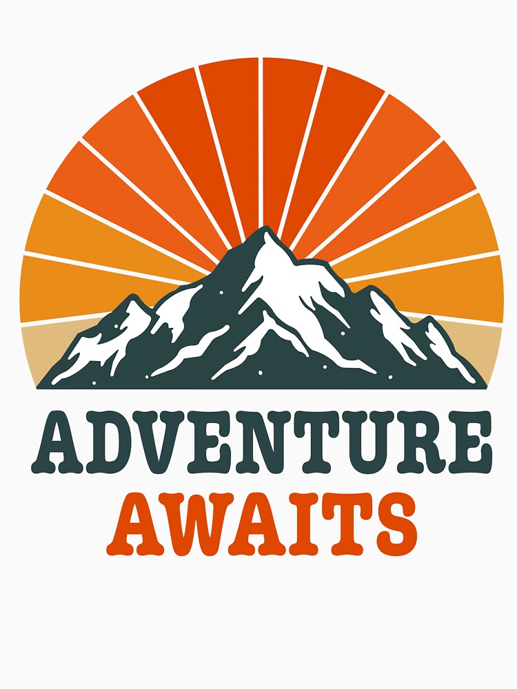 Adventure Awaits – Minimal Mountain & Retro Sun Design by ByRAM Project