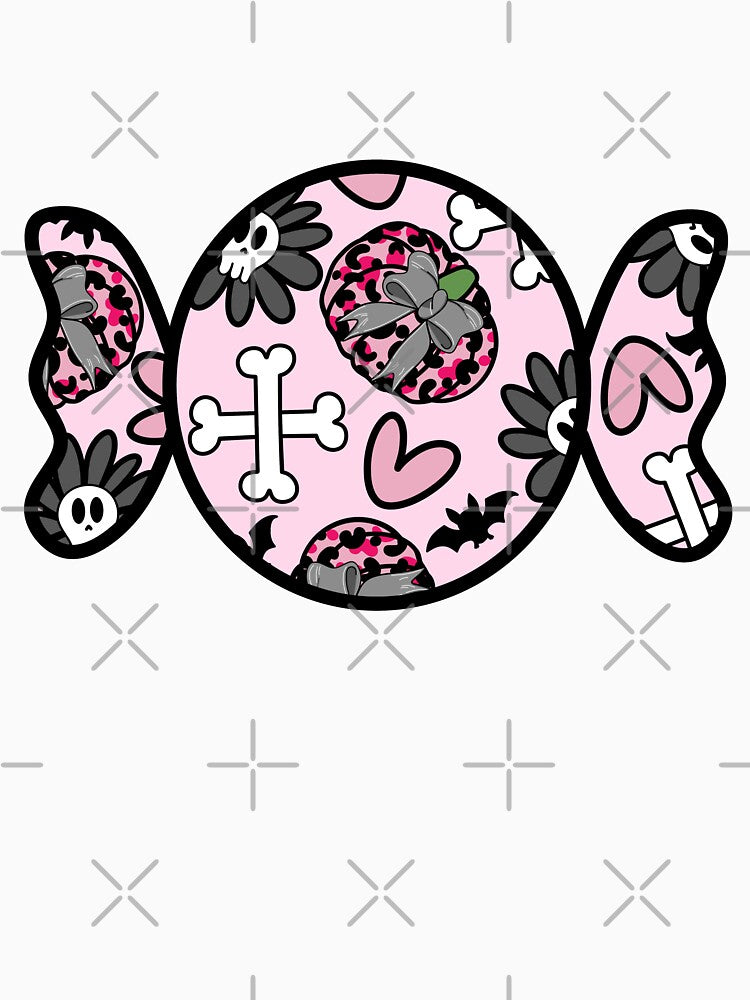 Halloween Candy with Skulls and Pumpkin Pattern Pink by MrsCreative1