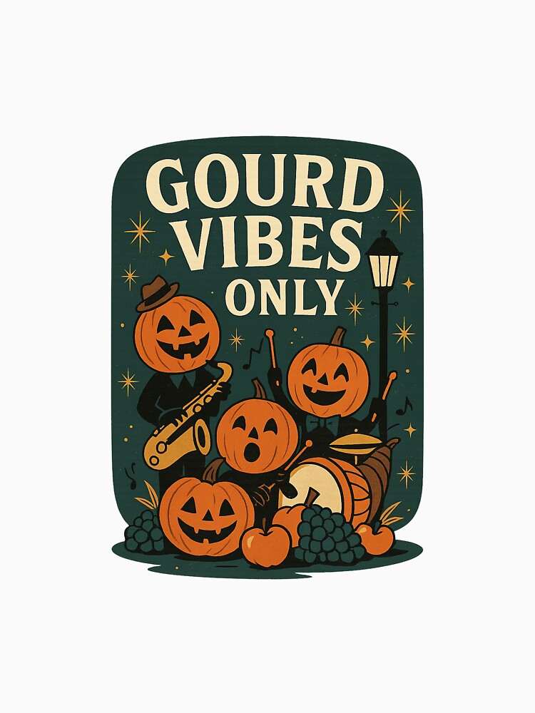 Gourd Vibes Only – Retro Pumpkin Band Funny Halloween Graphic by FluffyCreative