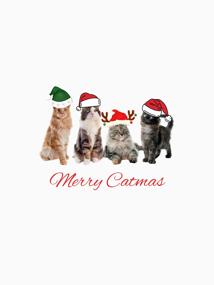 Merry Catmas, Christmas humor, funny Christmas design, funny cats by SofikoDesigns
