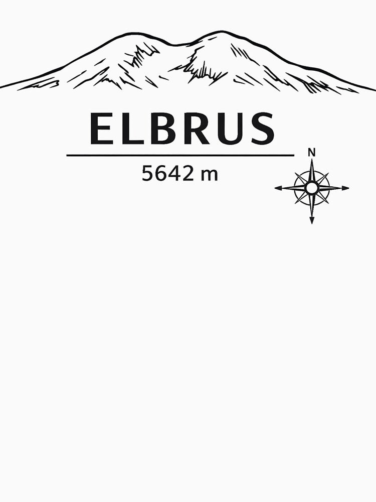 Seven Summits Europe – Elbrus 5642 m Minimalist Line Art Design by Gabe1983