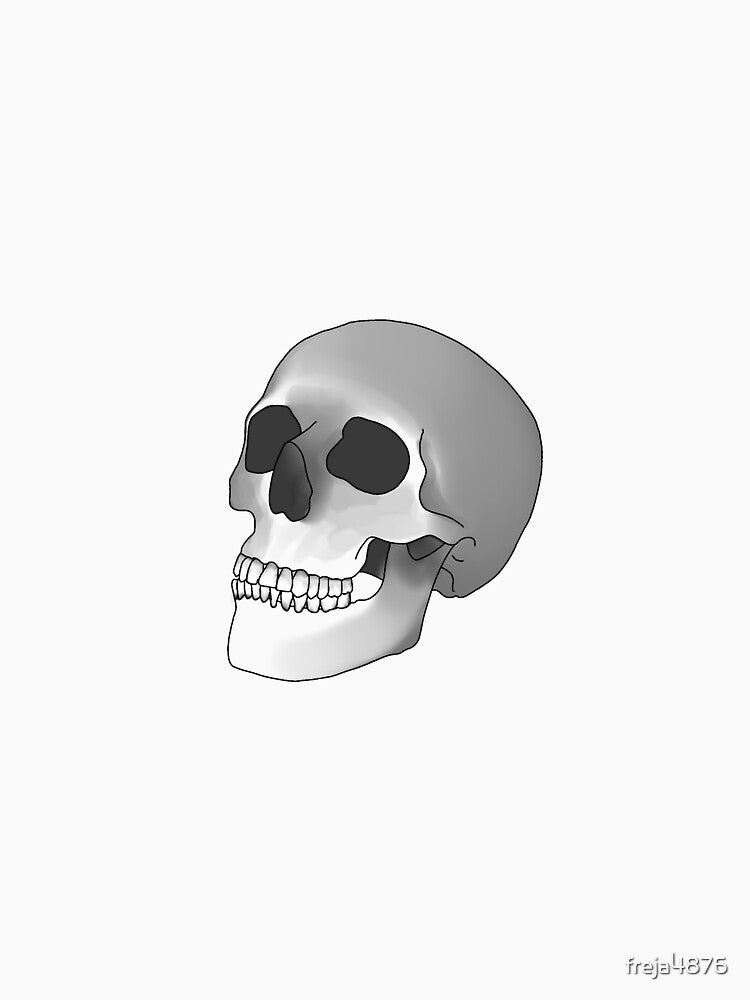 grey halloween skull, shaded by freja4876