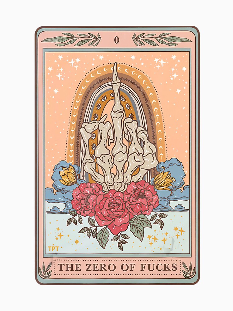 The Zero Of Fucks Tarot Card Skeleton Swear Finger Tarot by DuyHerry