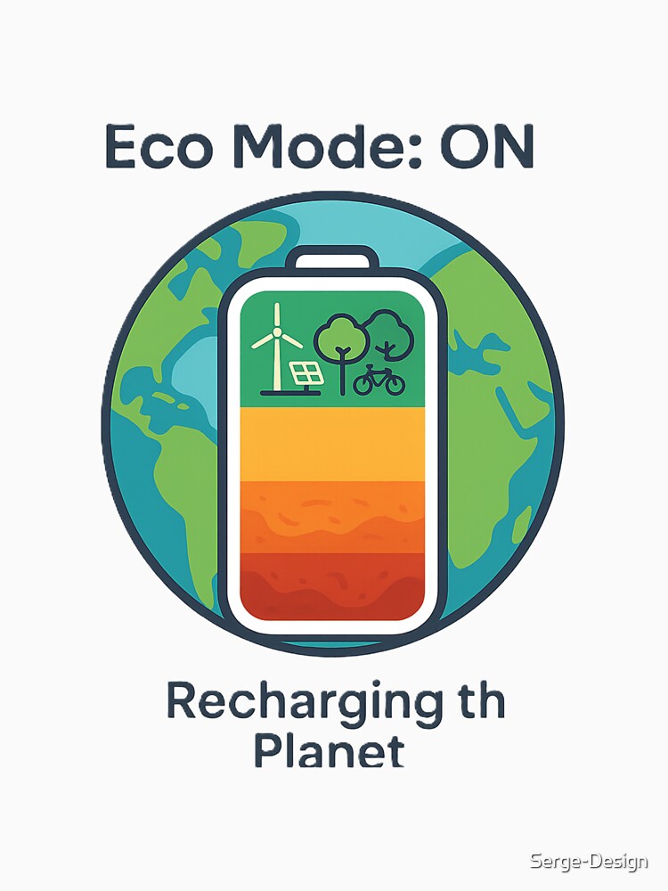 Eco Mode ON – Earth Battery Recharging (Eco-Friendly Design) by Serge-Design