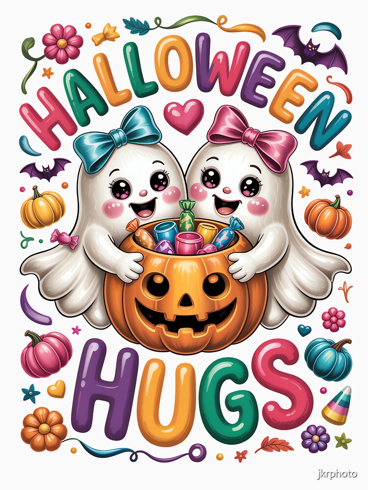 halloween hugs ghosts cute pumpkin candy by jkrphoto