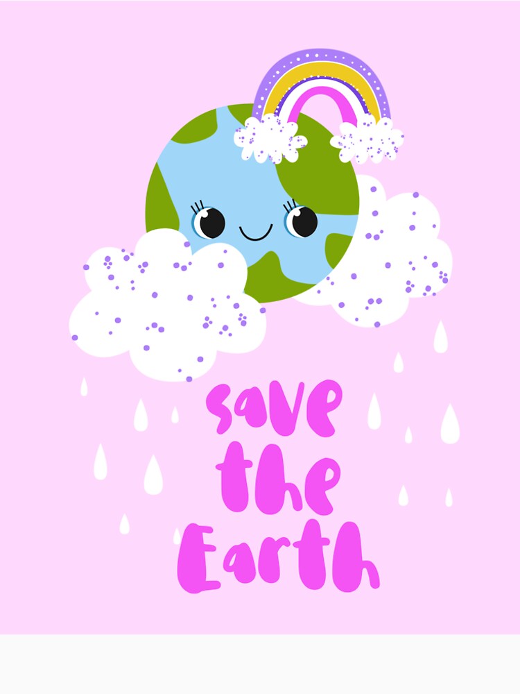 Happy Earth Planet with Rain Clouds by the-myro
