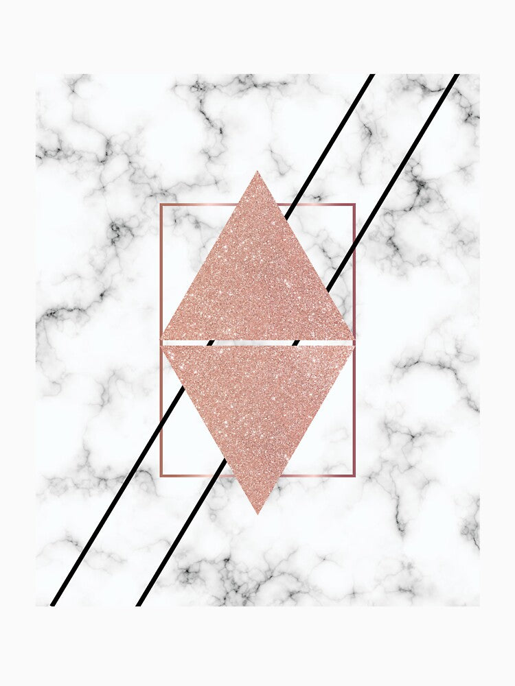 Pink & Gray Marble Geometric Pattern by MindedInc