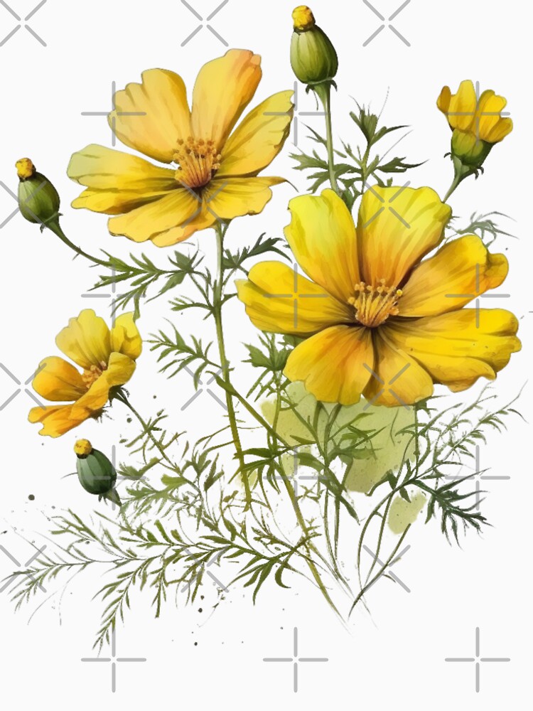 Yellow Cosmos Flowers by simplecraftstudio
