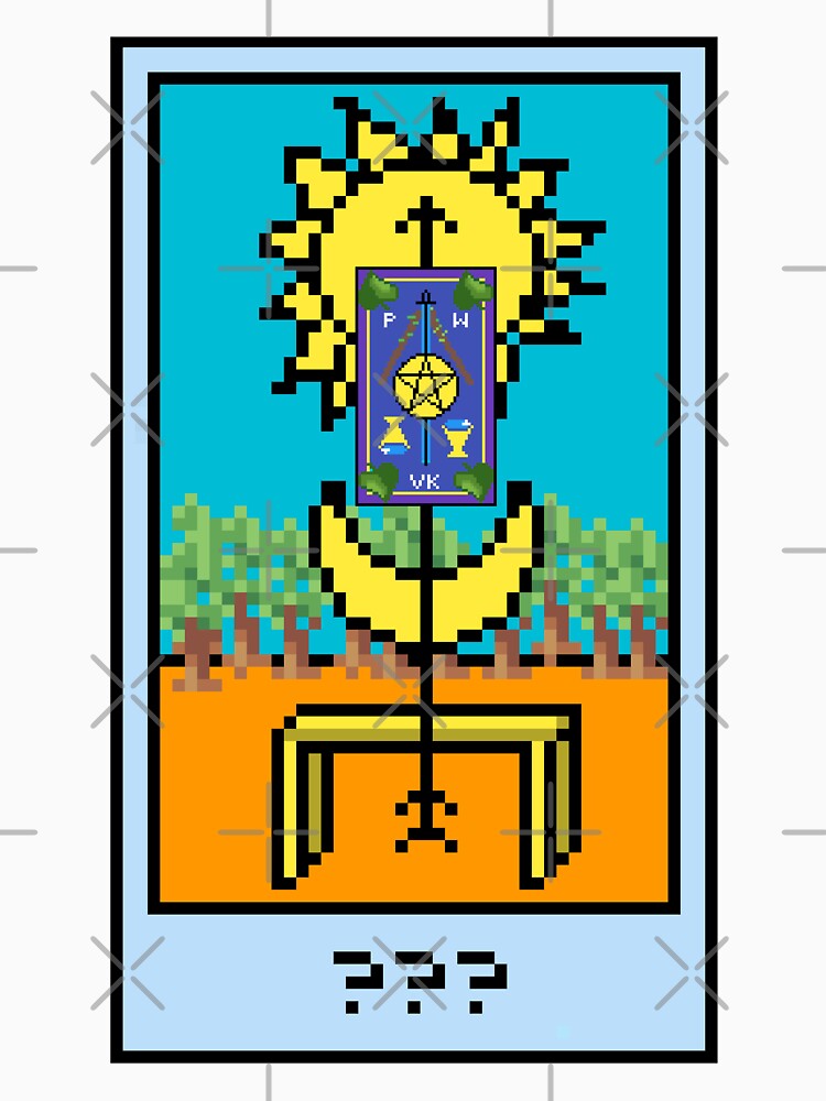 Wait, is this pixel art tarot? Pink - Bonus Card (Design for T-shirt, stickers and other accessories) by Pixel Waite