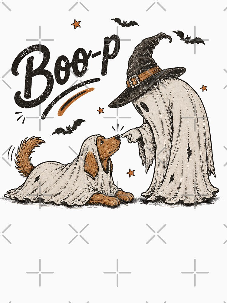 Boo-P Ghost Dog Nose Boop Funny Halloween Costume Cute Spooky Puppy Lover Gift by InkRebelprint
