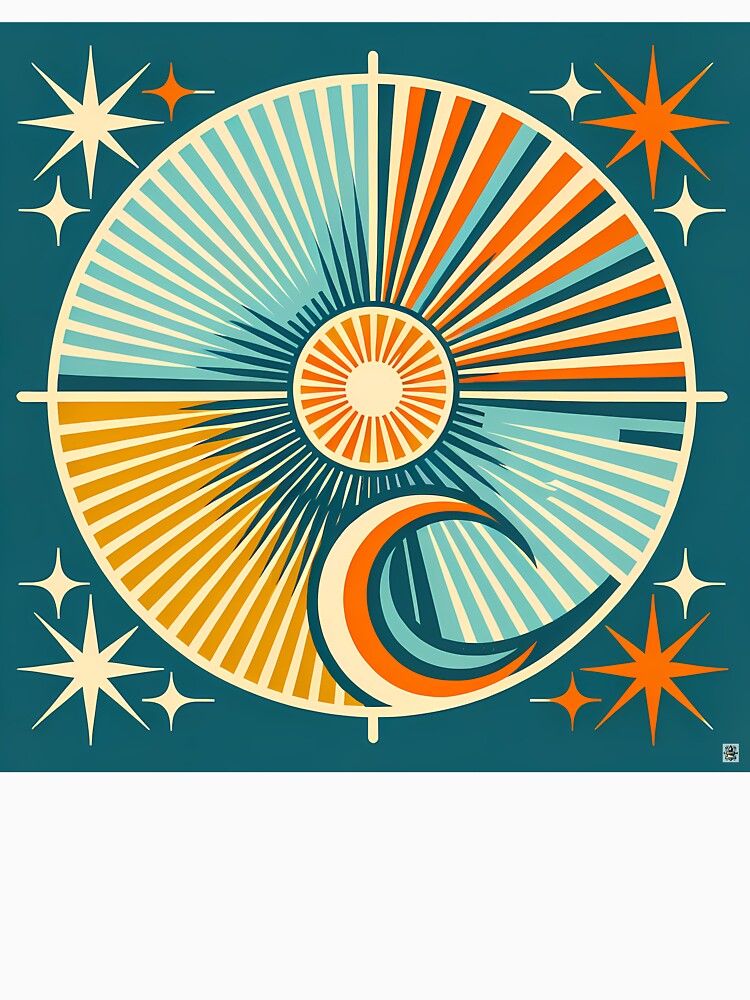 Geometric Sun and Moon Starburst by InkSmithery