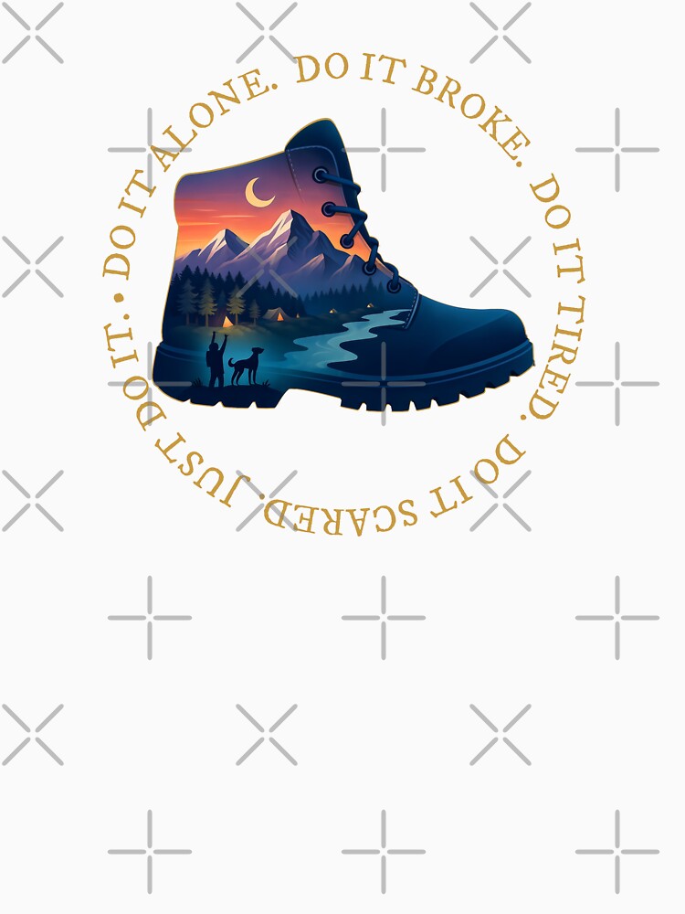 Hiking Boot Mountain Art Just Do It by wildexperience