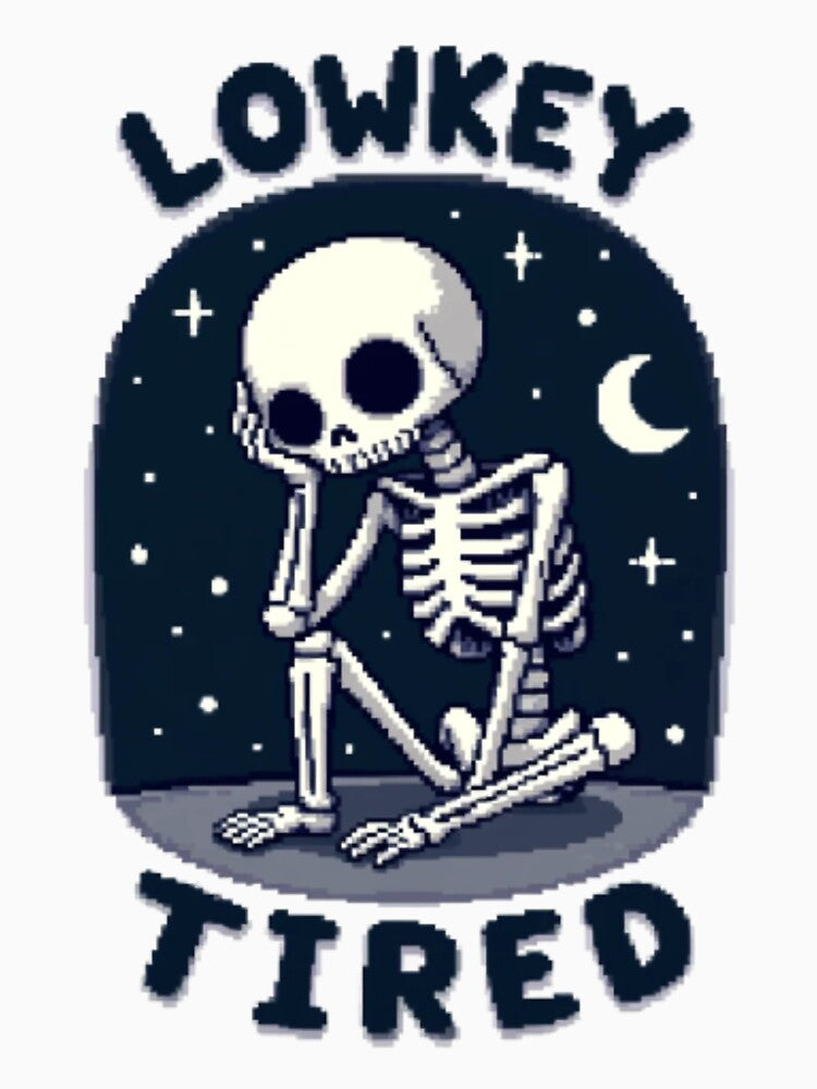 LOWKEY TIRED Pixel Art Skeleton by TinyJoy Studio