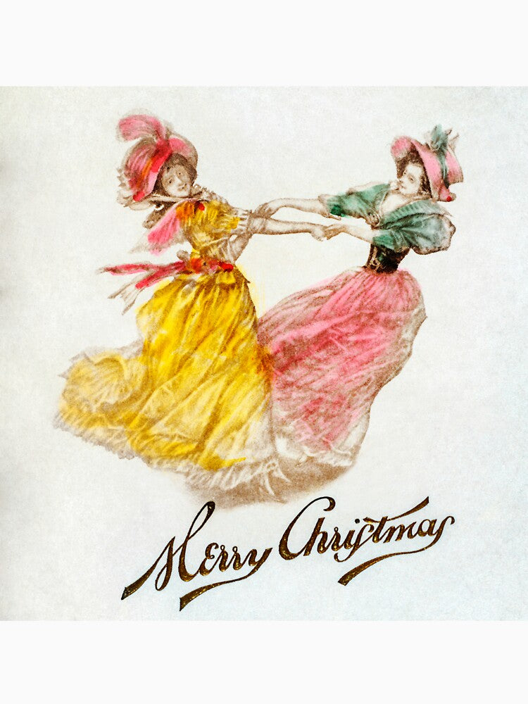 Christmas Dinner Card with Women Dancing (1900) by Battery Park Hotel, Asheville, NYC by Designedbysm