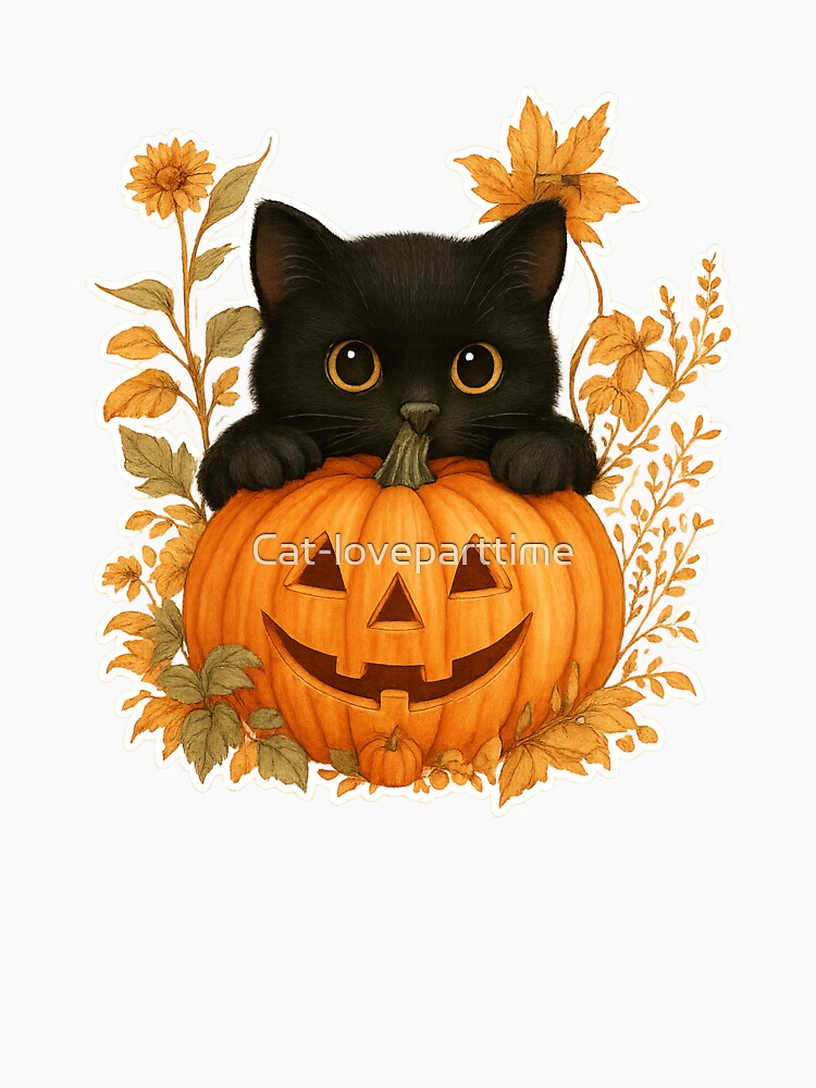 Autumn Cat and Pumpkin by Cat-loveparttime