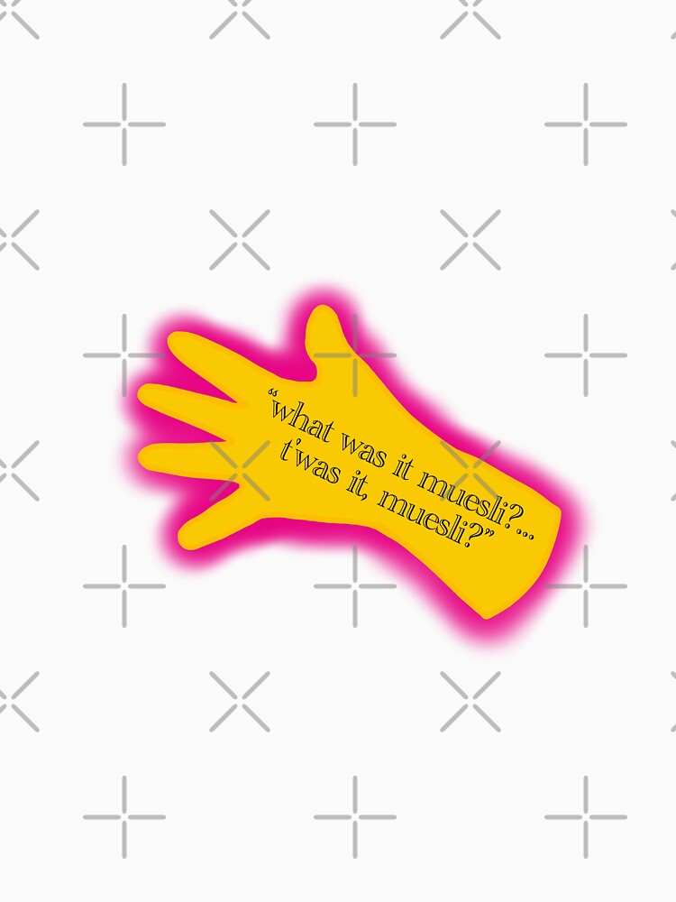 What was it muesli? Acorn Antiques Mrs Overall Iconic Yellow Marigold Quote, Victoria Wood by alteredillusion