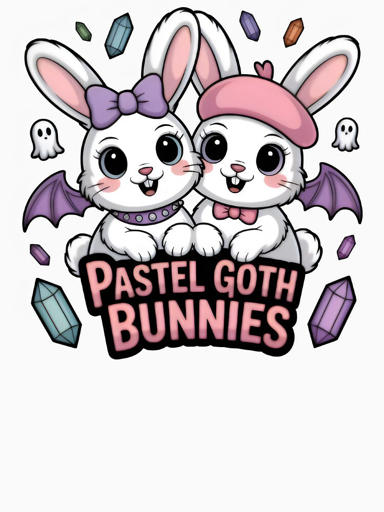 Pastel Goth Bat-Winged Bunny Duo by Zanigold