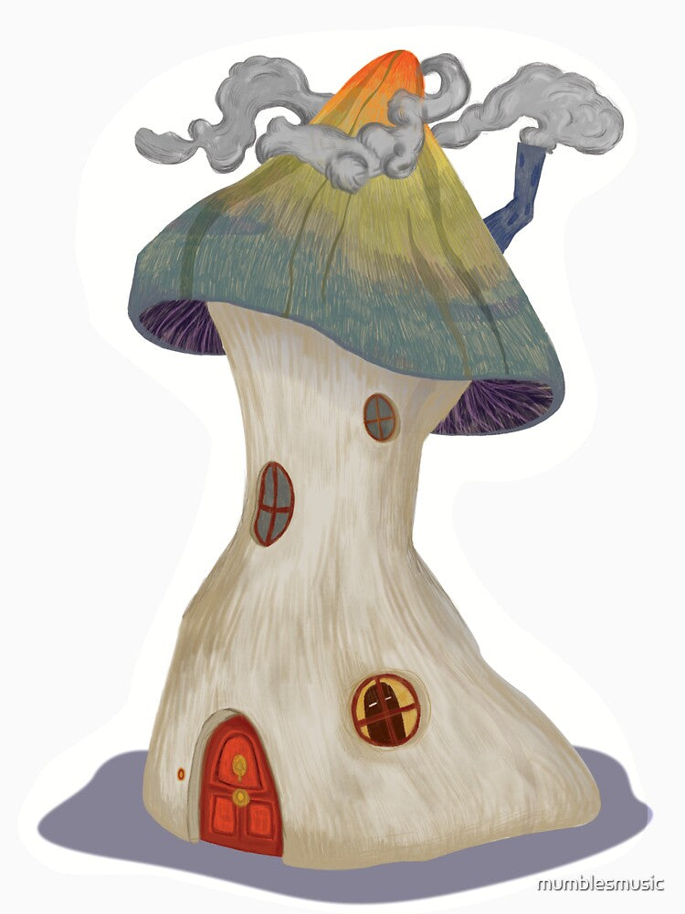 Cute Mushroom House - Fantasy Mushroom by mumblesmusic