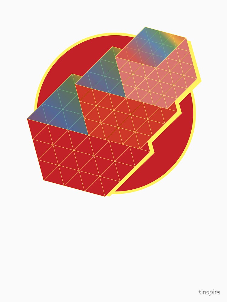 Red Ascending Cubes by tinspira