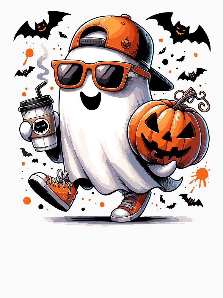 Cool  Spooky Ghost Halloween Vibes For Trick or Treat Fun by ROOFY-HK