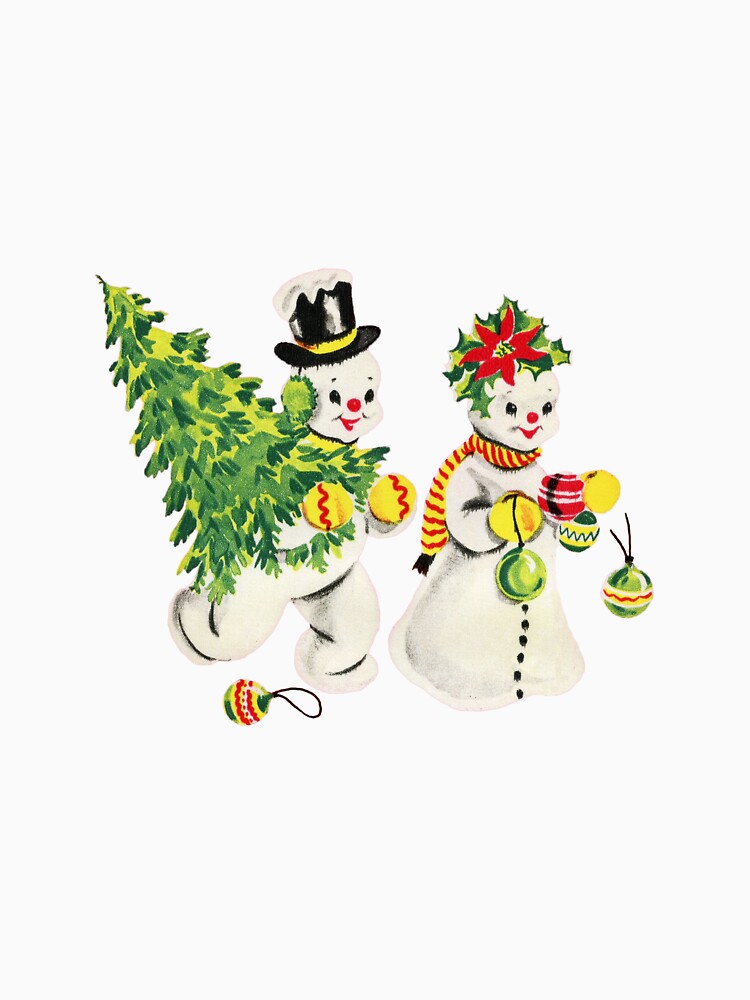 Retro Snow Couple Christmas Tree by Angelandspot