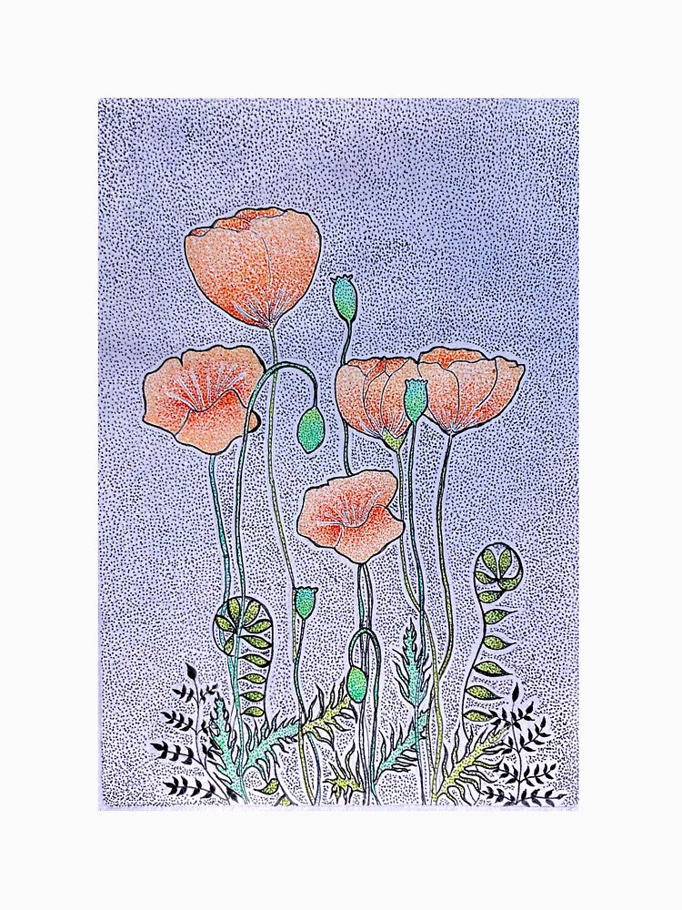 Pointillism Poppies by beccadot