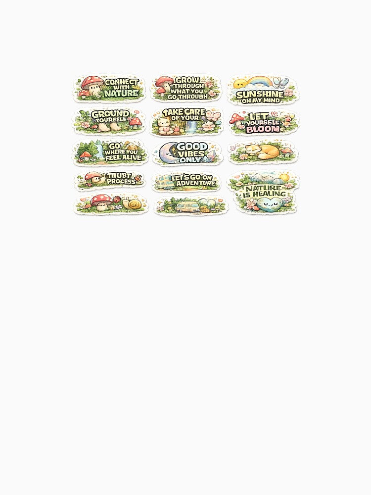 Cute Nature Aesthetic Quote Sticker Sheet by kumuda19