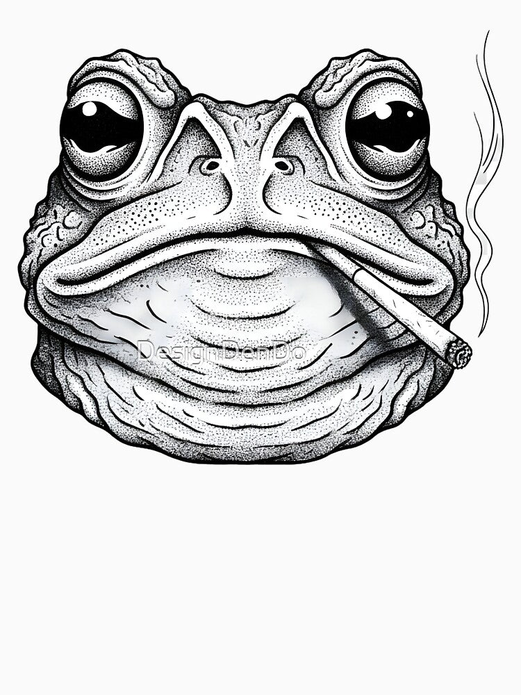 Smoking Frog Vintage 90s Graphic, Retro Funny Smoking Frog, Frog Lovers Gift, Toad Adult, Frog Meme Gifts by DesignDenDo ⭐⭐⭐⭐⭐