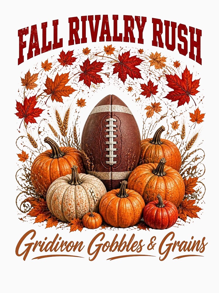 Fall Rivalry Rush Sweatshirt – Gridiron Gobbles & Grains Vintage Football Pumpkin Harvest Design by FestivityFinds