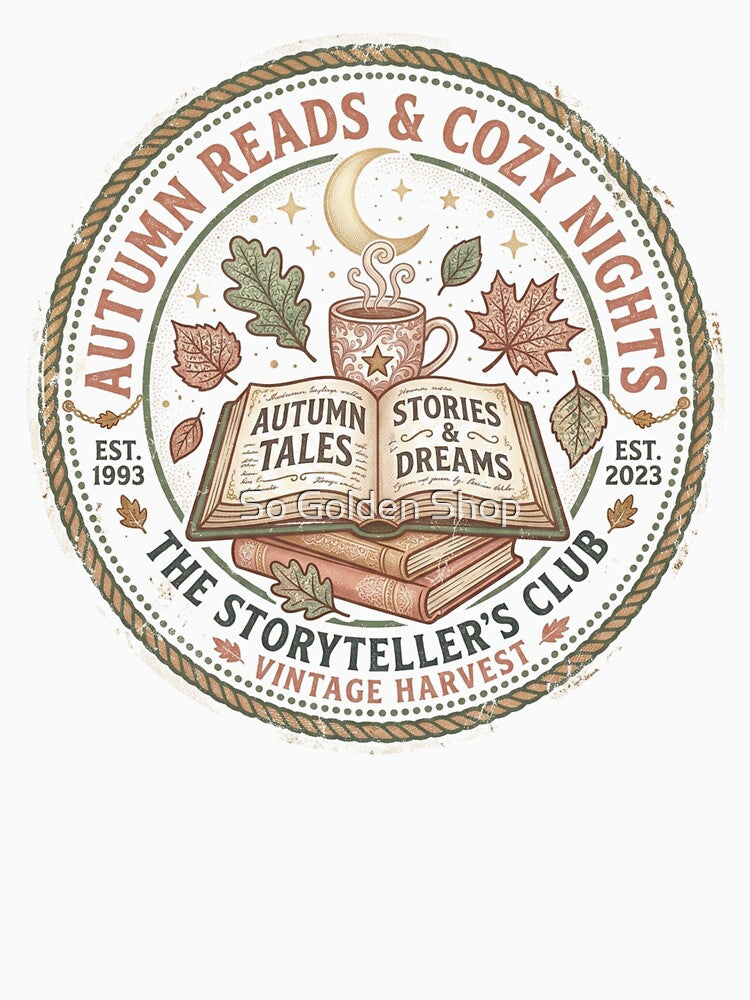 Vintage Autumn Book Club Cozy Fall Sweatshirt by So Golden Shop