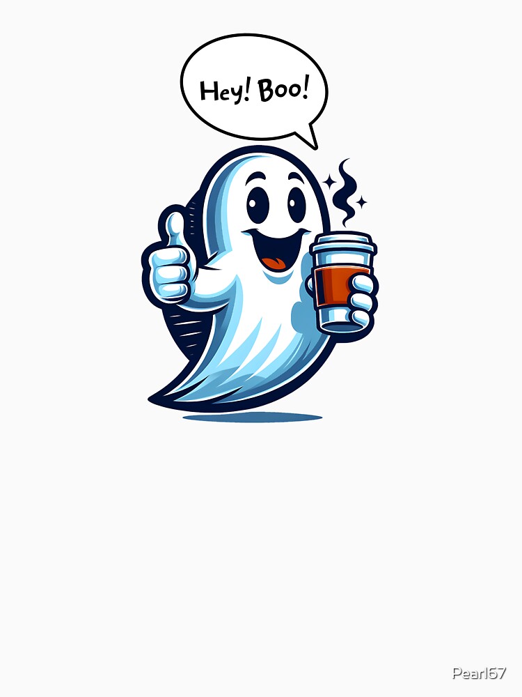 Funny ghost with coffee by Pearl67