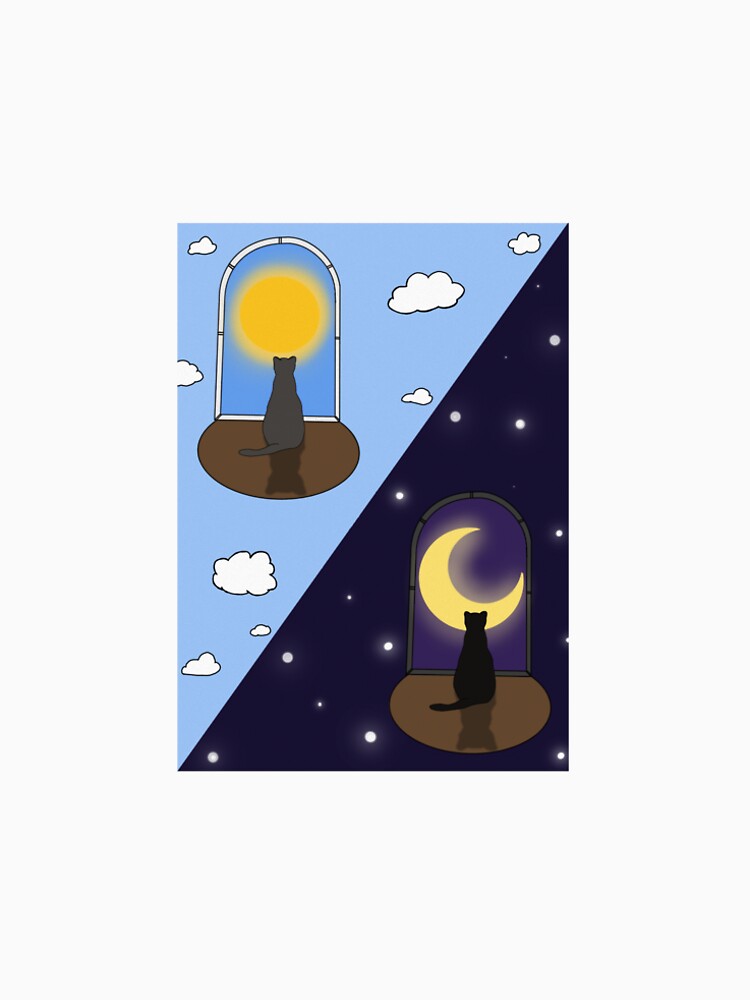 Cat Sun and Moon by Rizzy’s Art