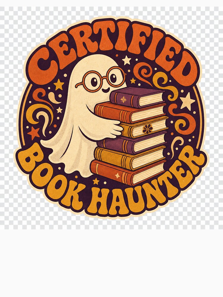 Certified Book Hunter Retro Ghost Emblem for Bookworms by BoosterShop