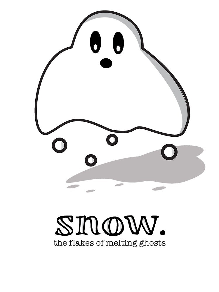 Snow. The Flakes Of Melting Ghosts Adorable Illustration by MCGraphics
