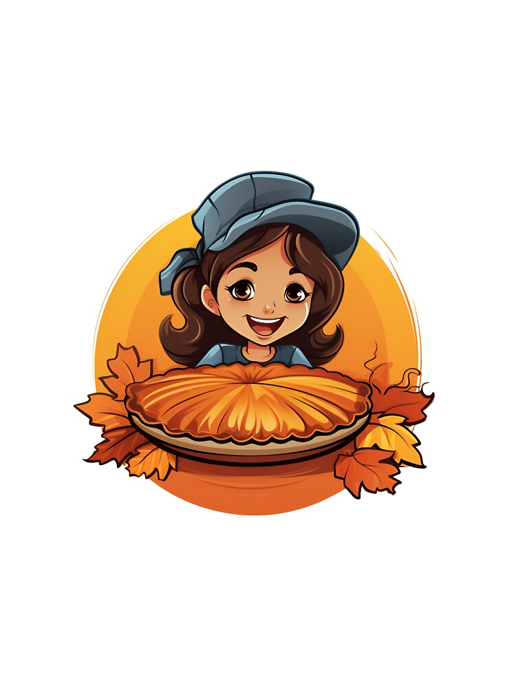 Cartoon Style Halloween Halloween Pumpkin Pie Halloween Pumpkin Cake Halloween Dessert Sticker Art Prints and More by Kevin Lou