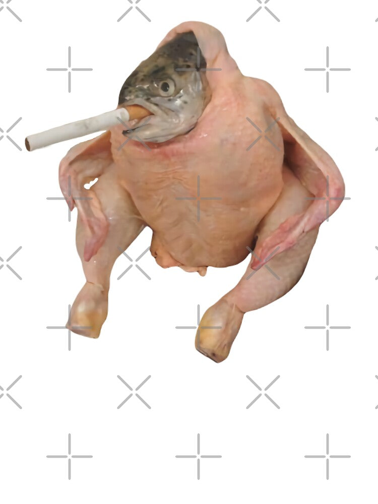 HD Fish Chicken Smoking a Cigarette Funny Meme by fomodesigns