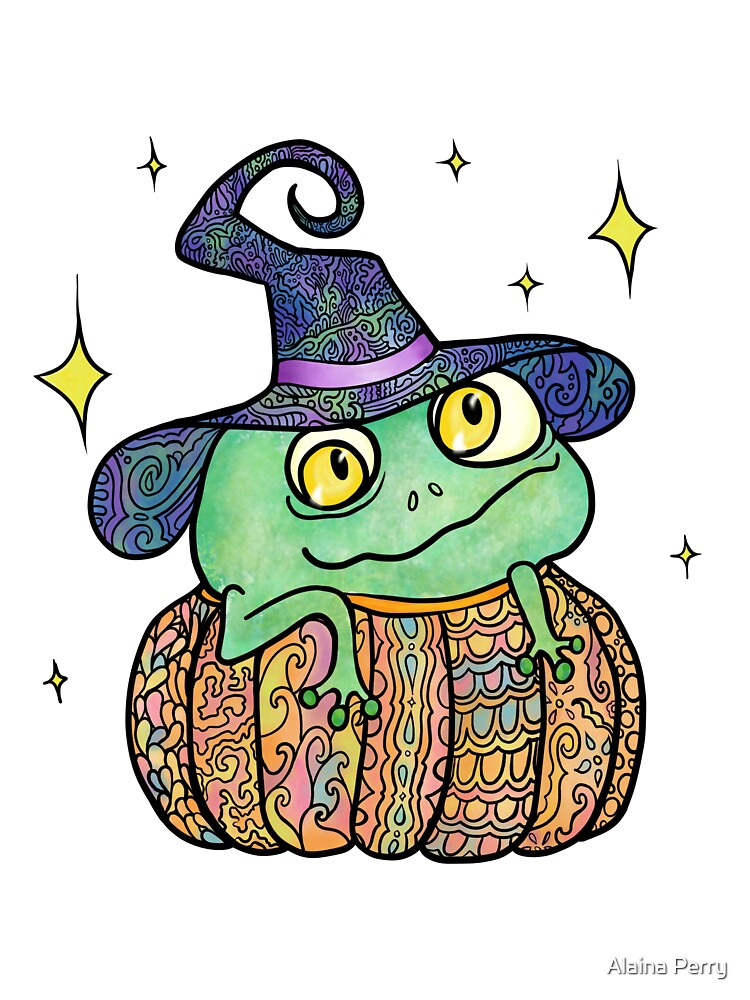 Magical Toad in a Pumpkin by Alaina Perry