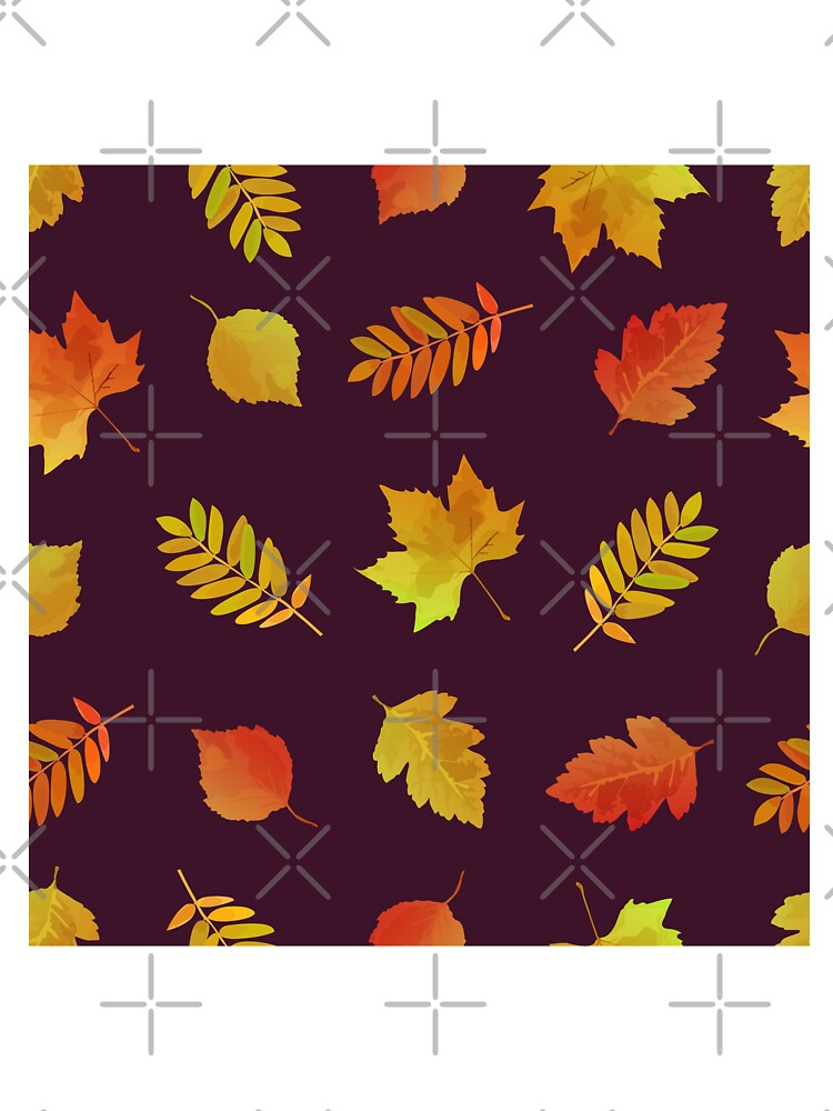 Autumn leaves pattern on dark background by GulArt