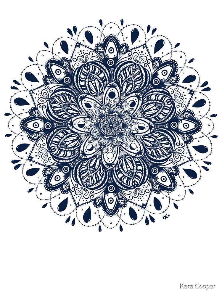 Lunar Phases - Moon Mandala (Dark variation) by Kara Cooper