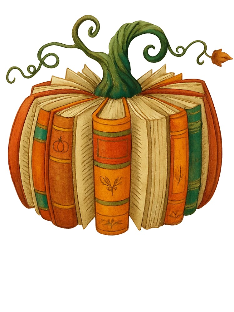 Pumpkin Made of Books for Autumn and Halloween Readers Book lovers by TheTimer