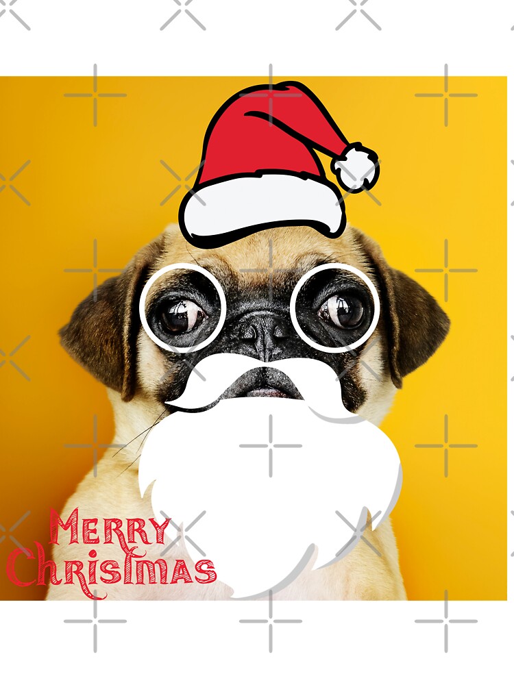 Santa Pug |Pug merry christmas t-shirt | Shop Pug Christmas T-Shirts redbubble | Pug merry christmas |Santa Pug by KARTICK DUTTA