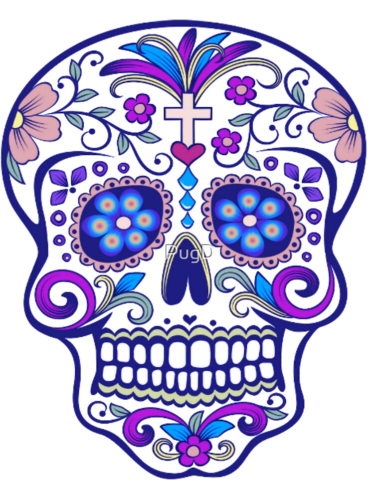 Mexican Sugar Skull, Dia De Los Muertos by PugD