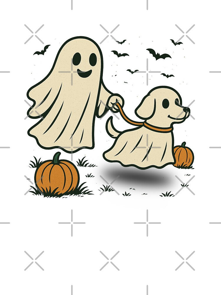 Cute Halloween Ghost Walking Ghost Dog by Prints-by-Olaf