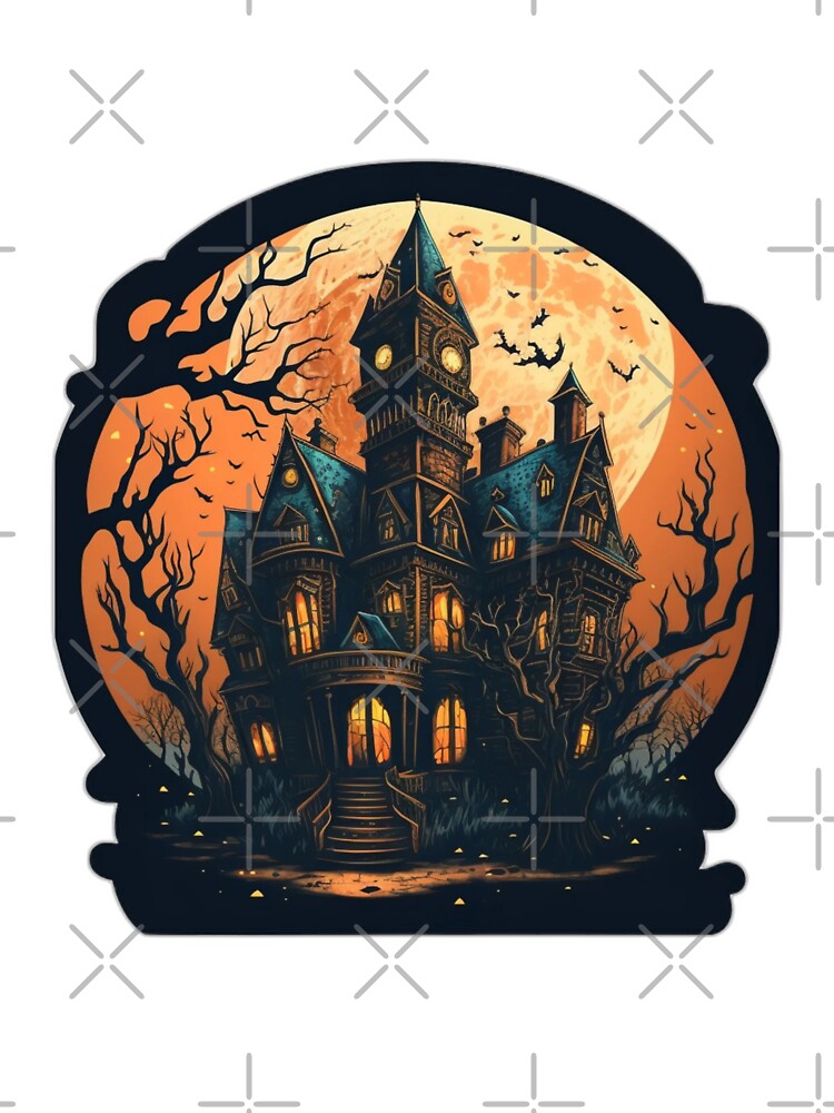 vintage retro spooky cartoon haunted house mansion by LuckyRonin