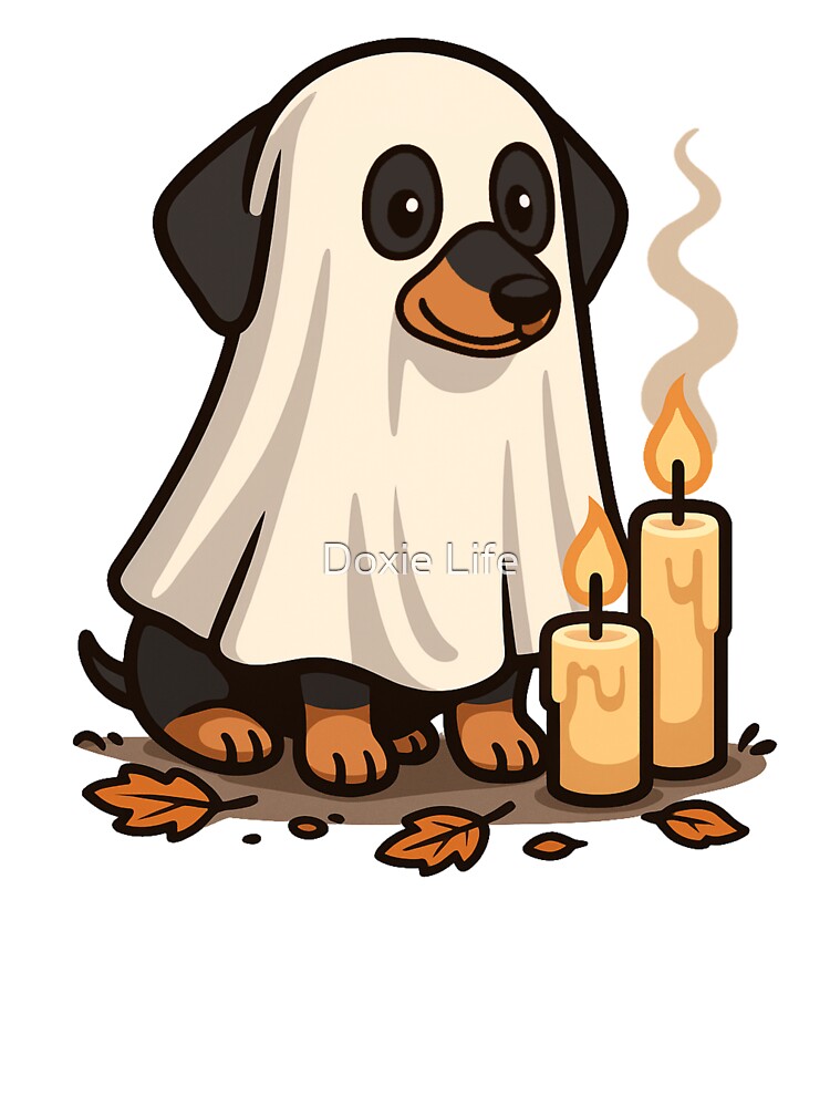 Boo Crew – Funny Ghost Dachshund Halloween Cartoon by Doxie Life