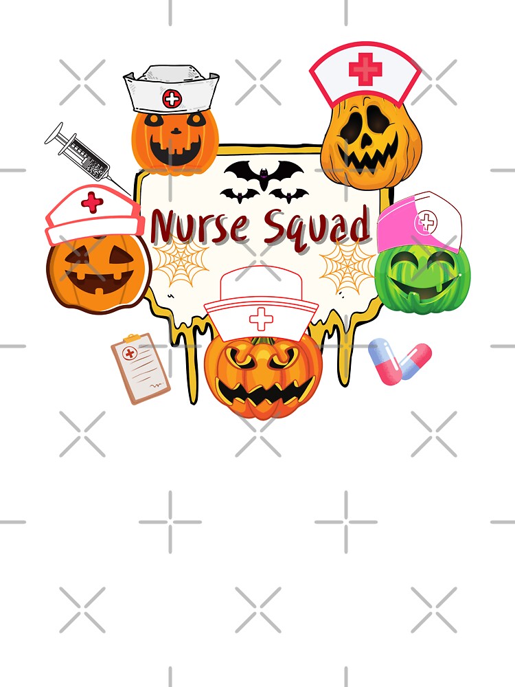 Nurse Squad Pumpkin Ghost Halloween T Shirt by Chic Threads Shop